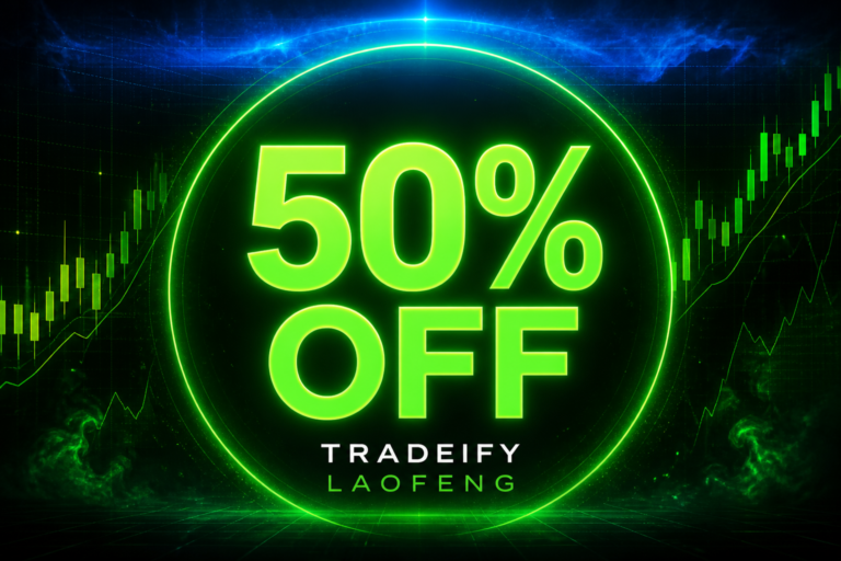 Tradeify 50%优惠活动与LAOFENG优惠码,50K Growth账户73美元